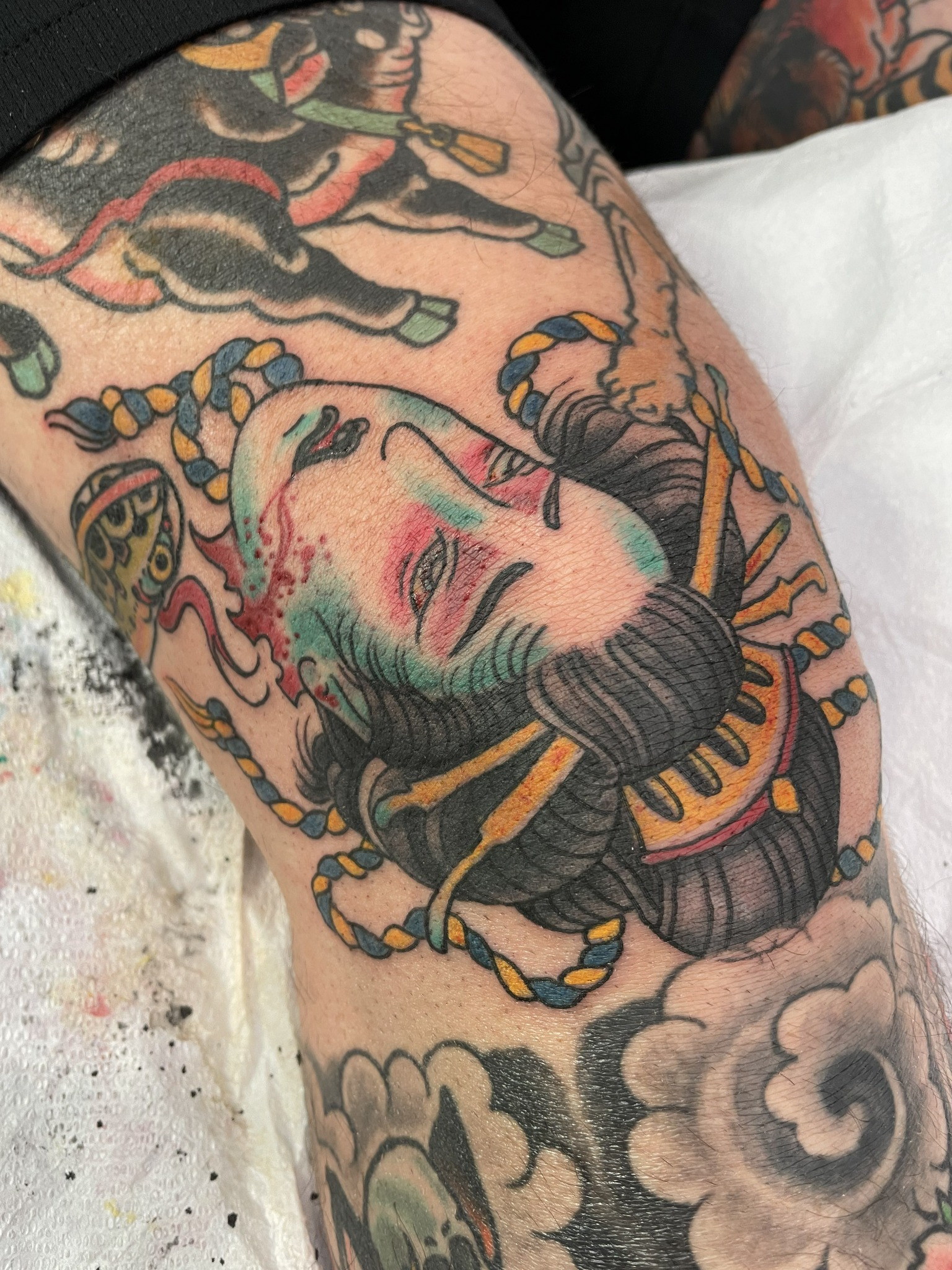 Color woman portrait tattoo by Dom at Last Hope Tattoo Company in Toledo